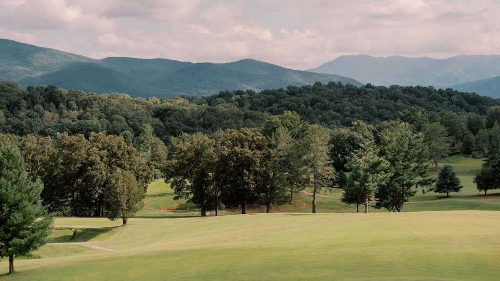 Golf course with trees